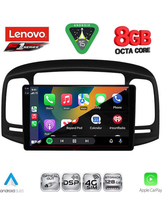 Lenovo Car Audio System for Hyundai Accent 2005-2012 (Bluetooth/USB/WiFi/GPS/Apple-Carplay/Android-Auto) with Touch Screen 9"