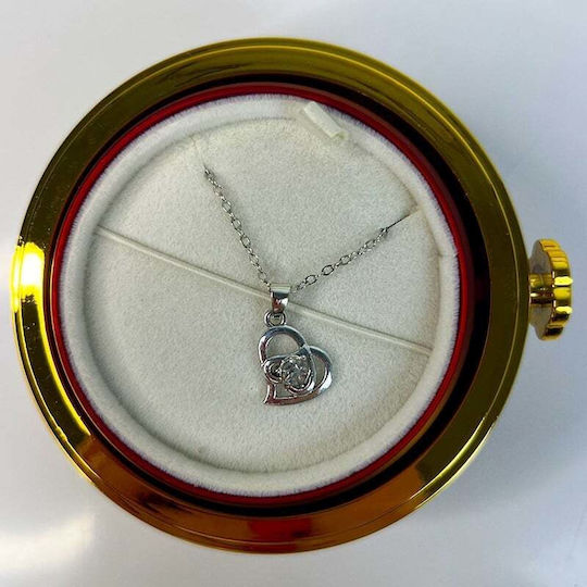 Rote Seife Rose In Elegante Box Dome Kette Überraschen Anhänger
