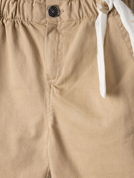 Kids' Set with Shorts Summer 2pcs Beige-white
