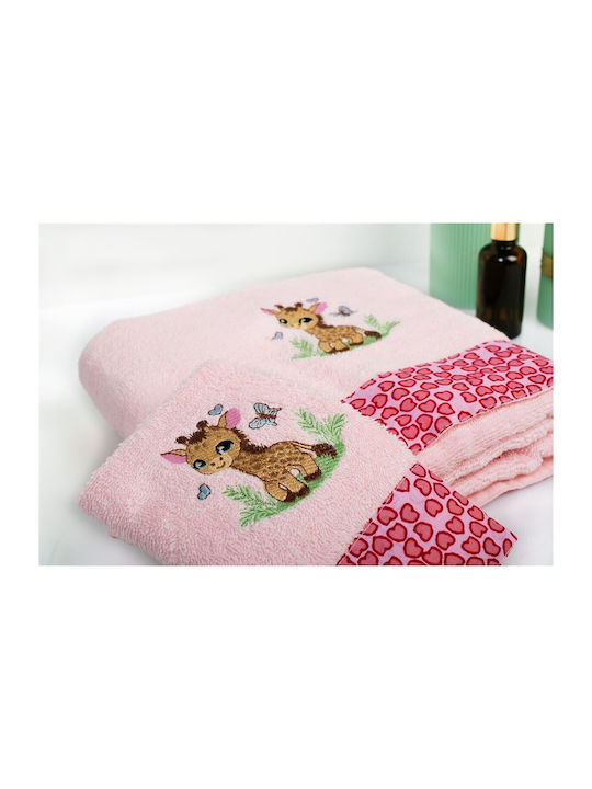 Dimcol Σετ Βρεφικές Πετσέτες 2τμχ Giraffe Βάρους 400gr/m²