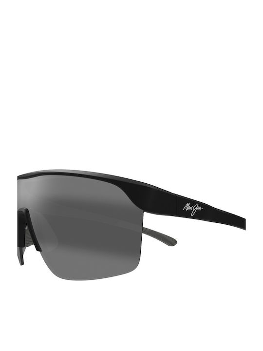 Maui Jim Men's Sunglasses with Black Plastic Frame and Black Lens