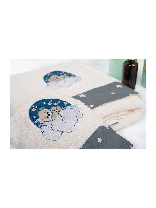 Dimcol Σετ Βρεφικές Πετσέτες 2τμχ Cloudy Bear Βάρους 400gr/m²
