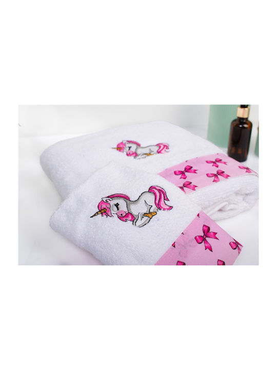 Dimcol Σετ Βρεφικές Πετσέτες 2τμχ Unicorn Βάρους 400gr/m²
