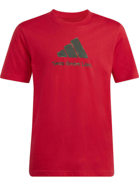Kids' T-shirt Red Camo Train