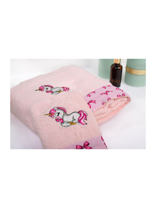 Dimcol Σετ Βρεφικές Πετσέτες 2τμχ Unicorn Βάρους 400gr/m²