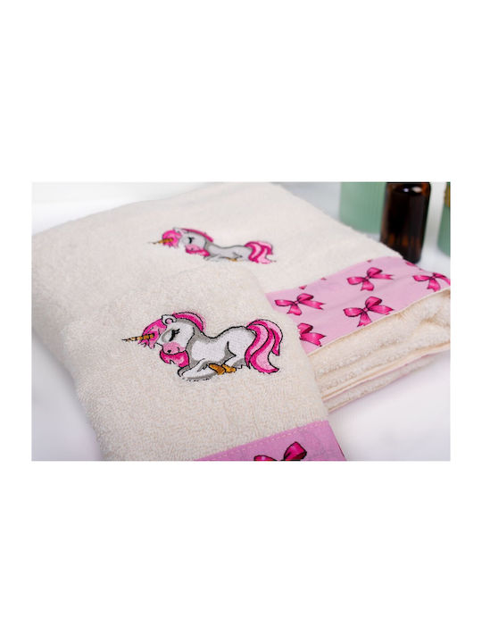 Dimcol Σετ Βρεφικές Πετσέτες 2τμχ Unicorn Βάρους 400gr/m²