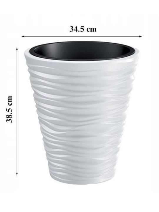 Prosperplast Flower Planter Plastic White 34.5x34.5cm.