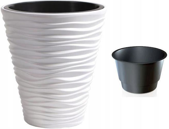 Prosperplast Flower Ghiveci Plastic Alb 34.5x34.5εκ.