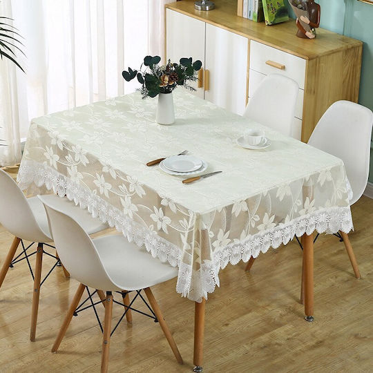 Obro Lace Beige Tablecloth 130x180cm