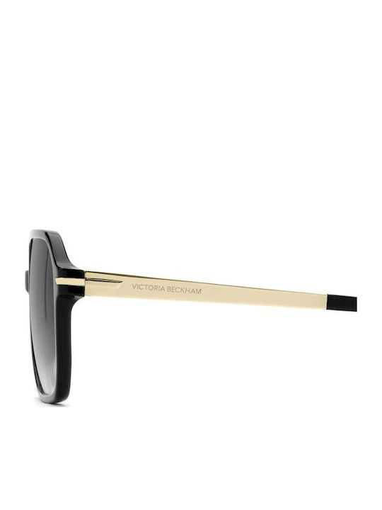 Victoria Beckham Unisex Sonnenbrillen mit Schwarz Metallisch Rahmen und Schwarz Farbe