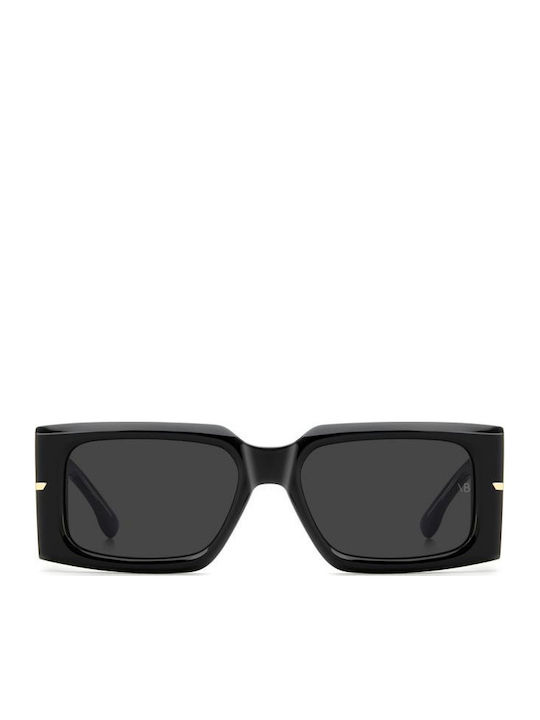Victoria Beckham Unisex Sonnenbrillen mit Schwarzem Horn umrandetem Rahmen und schwarzen Gläsern