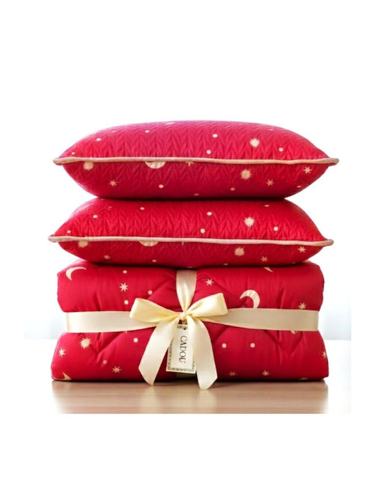 Pucioasa Set Pilotă Dublu 200x215cm Roșu 3buc 250 g/mp²Gsm
