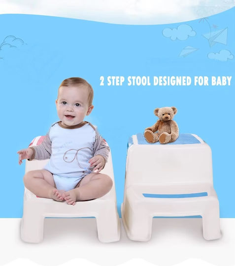 Scăunel Două Trepte Wc Booster Little Mom Gri Multifuncțional Toaletă Baie Bucătărie Scăunel Treaptă Suport Ergonomic Mânere Stabil Bază Antiderapantă Dimensiune 36 X 30.5 X 26.5 Cm