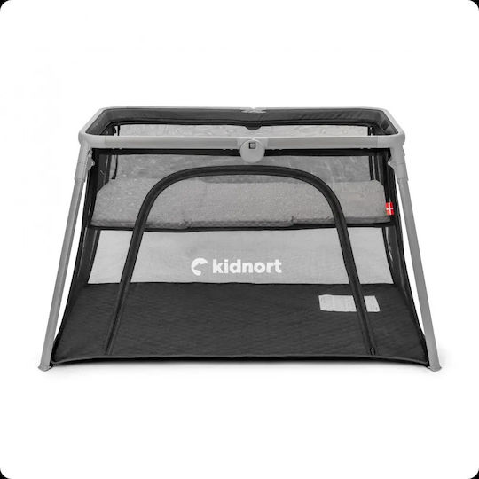 Kidnort Loc de joacă cu Saltea Negru 63.2x77cm