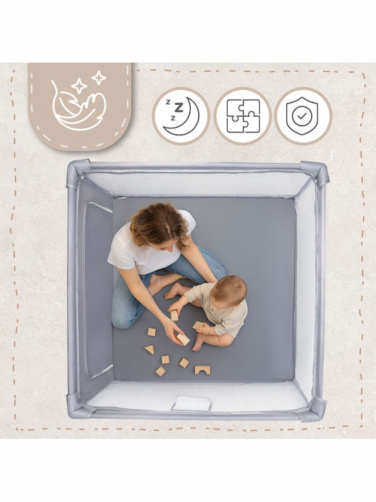 MalPlay Loc de joacă cu Saltea Gri 120x120cm
