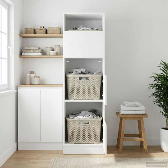 vidaXL Badezimmerschrank Wäscherei B50xT68xH162cm Schwarz