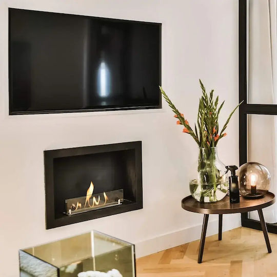 Panthermica Internal / Outdoor Wall Mounted Bioethanol Fireplace Black 45x18x45cm