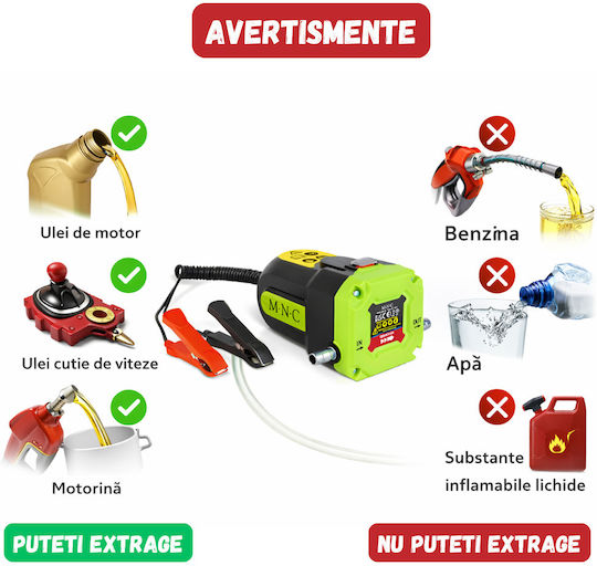 Pompă Electrică Transfer Ulei Motorină Combustibil 12v 60w Putere Kit Complet Furtunuri Portabilă Pompă Electrică Transfer Ulei Extracție 0.5l/min Verde