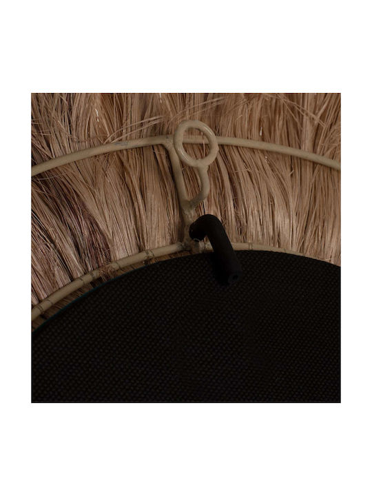 Freebox Wall Mirror with Brown Frame Diameter 60cm 1pcs