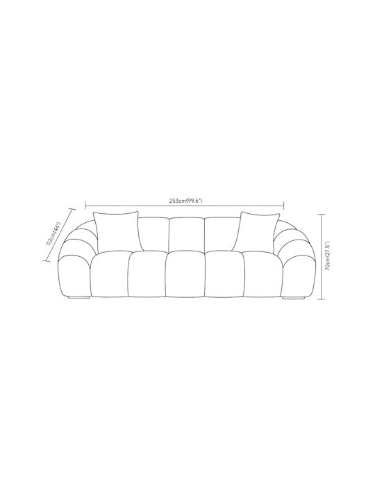 Bossanova Three-Seater Couch Off White 255x115x71cm