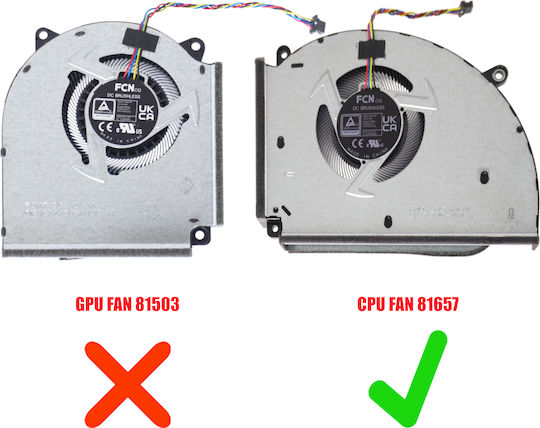 Ανεμιστηράκι Laptop Cpu Cooling Fan Asus Rog Strix Scar 18 2023 G814 G834 G814jz G814ji13980 G834jy G834jz G834jz1398 13nr0l50p01011 13nr0d90p07011 6033b0121701 4pin Κωδ.81657