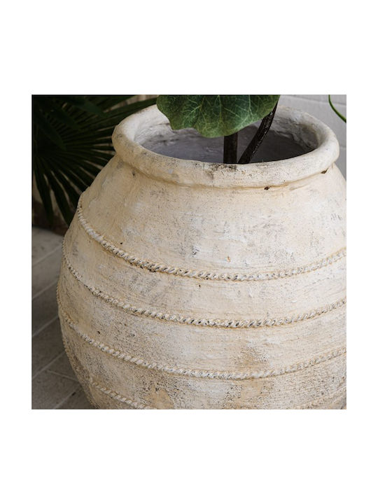 Artekko Decorative Glass Vase Beige 44.5x44.5xHeight 47cm