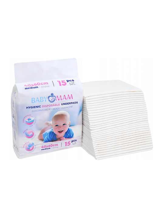 BabyMam Einweg-Wasserdichte Wickeltücher 40x60cm. 15Stück BabyMam Einweg-Wasserdichte Wickeltücher 40x60cm. 15Stück