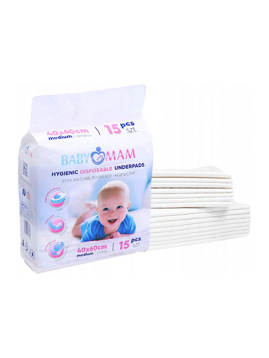 BabyMam Scutece Impermeabile de Unică Folosință 40x60εκ. 15buc