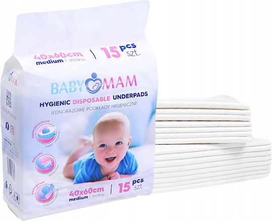 BabyMam Αδιαβροχοποιημένα Σελτεδάκια μιας Χρήσης 40x60εκ. 15τμχ