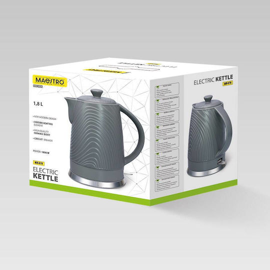Maestro Electric Βραστήρας 1.8lt 1800W Γκρι