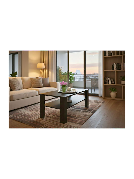 Rectangular Central Coffee Table Inter Wooden Brown W111xL65xH47cm