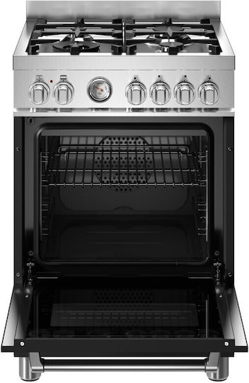 Bertazzoni Americana Aragaz 69lt cu Plite pe Gaz Lichefiat L59.5cm. Neagră