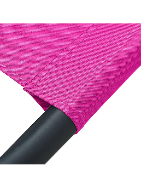Liegestuhl-Bett Doppel Aluminium mit Textilene-Stoff Pink 200x173x45cm.