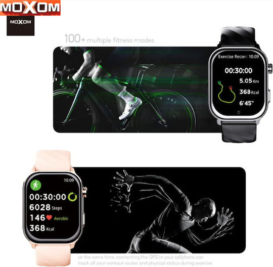 Moxom Mx-wh25 Smartwatch 2.01” Calls GPS 100+ Sport Modes Waterproof 10m & Health Tracker Black