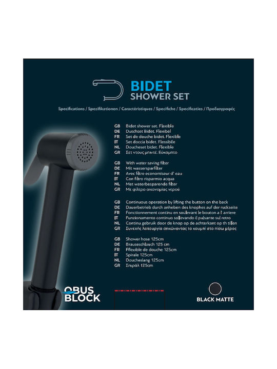 Wall Mounted Bidet Set Black