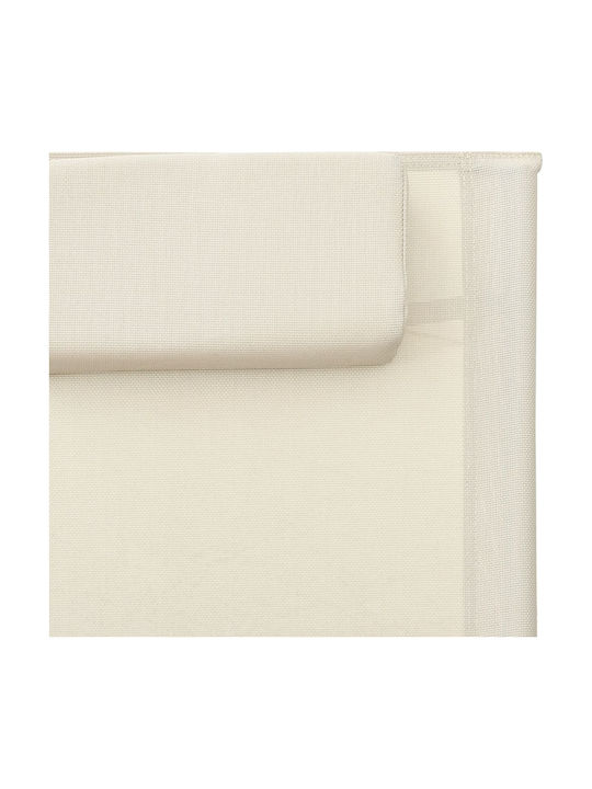 Deckchair Aluminum with Textilene Fabric Grey / Cream 159x62x67cm.