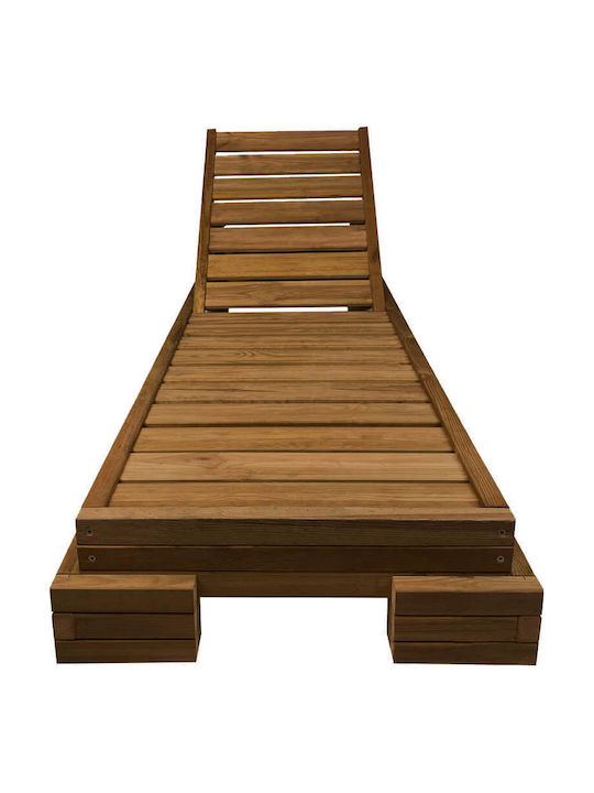 Deckchair Wooden Beige 200x68x14cm.