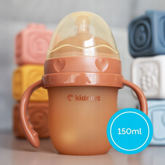 Kidnort Educational Sippy Cup Silicone with Handles Pink 150ml