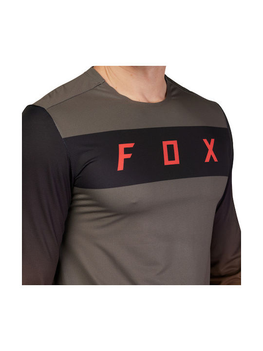 Fox Flexair Bărbați Mânecă lungă Tricou de ciclism Maro