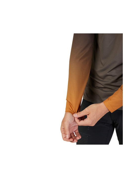 Fox Flexair Bărbați Mânecă lungă Tricou de ciclism Maro