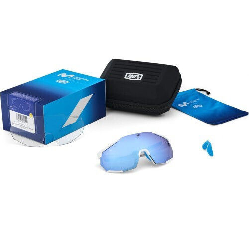 100% Cycling Glasses Racetrap 3.0 with White Frame & Mirror / Photochromic / Transparent Lenses