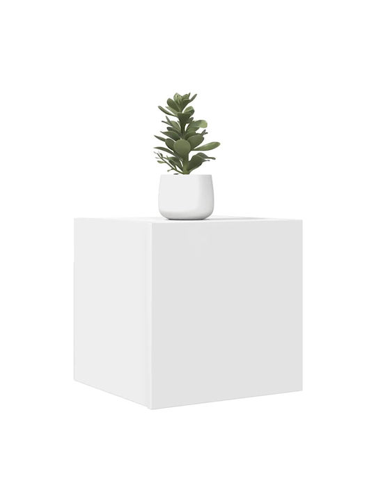 Wand Wohnzimmer Vitrine aus Spanplatte Weiß 30.5x30x30cm