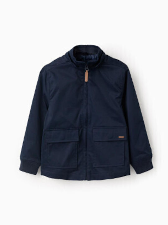Kinder Freizeitjacke Winddicht mit Kapuze Blue