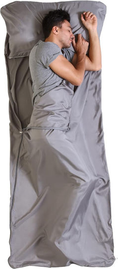 Tough Outfitters Travel Tip Foaie Sac De Dormit Ultra-ușoară Bumbac 94 X 216 Cm 1 Persoană Fermoar Gri