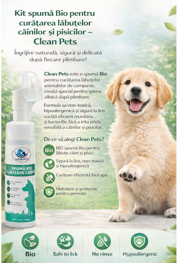 Bio Foam Kit + Towel Paw Cleaning Clean Pets 200 Ml