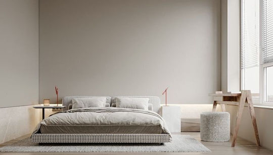 Lounge Bed Upholstered with Beige Fabric for Mattress 170x190cm