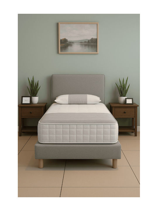 Texas Double Bed Upholstered with Grey Fabric for 170x200cm Mattress