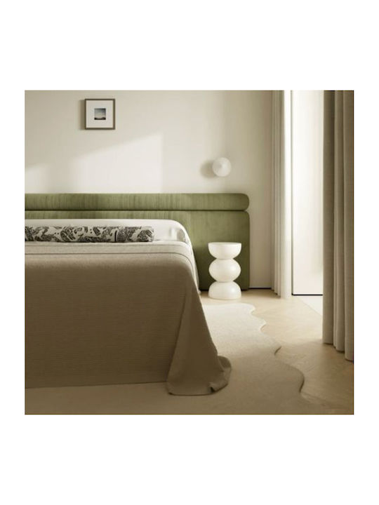 Alaska Double Bed Upholstered with Fabric Green for Mattress 170x200cm