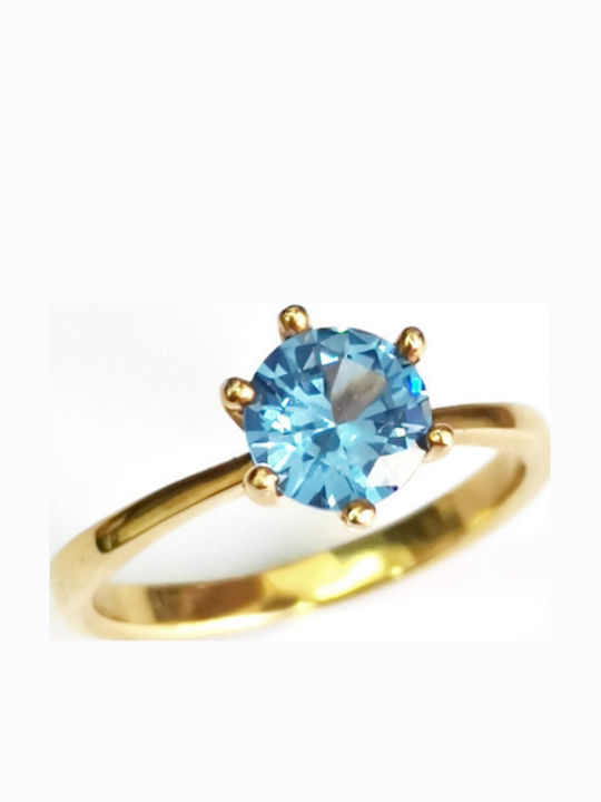 Aris Dentopoulos Jewellery Μονόπετρο από Επιχρυσωμένο Ασήμι Aris Dentopoulos Jewellery Μονόπετρο από Επιχρυσωμένο Ασήμι