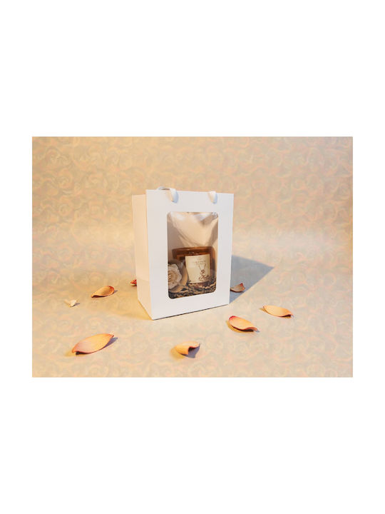 Подаръчен Комплект Свещ + Forever Rose Бежово